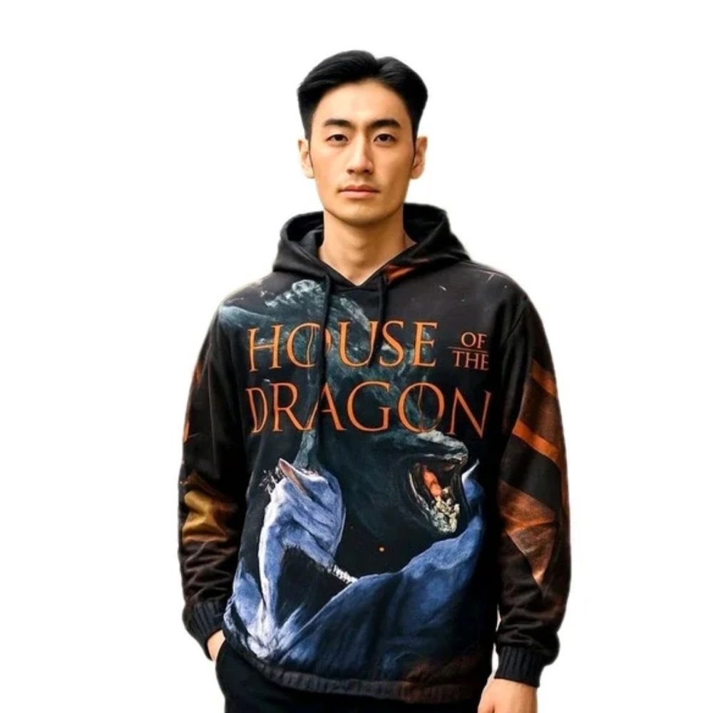 Members Only House of the Dragon Hoodie - Black and Red
